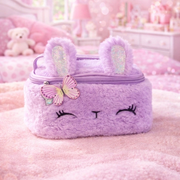 Claire's Purple Bunny Plush Bag - Picture 2 of 3